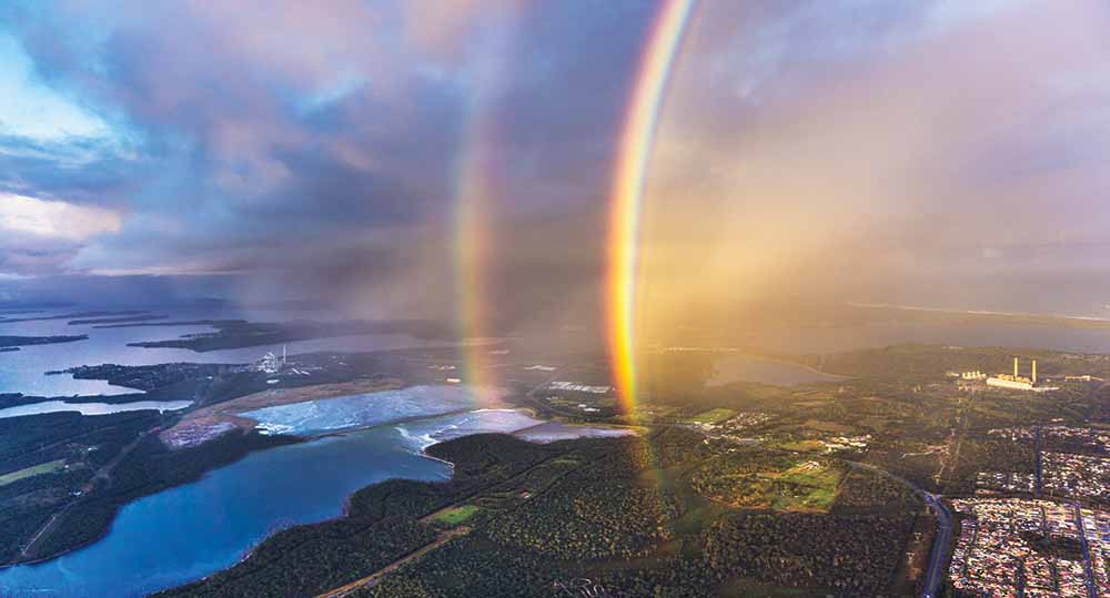 Double rainbow over Lake Munmorah, New South Wales, 16 May 2015—Andy Smith Photography