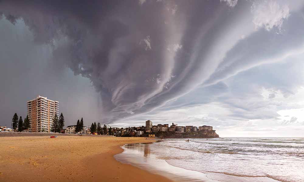 A supercell thunderstorm looms over Manly Beach, Sydney, New South Wales, 5 December 2014—Mauricio Bacchi Photography