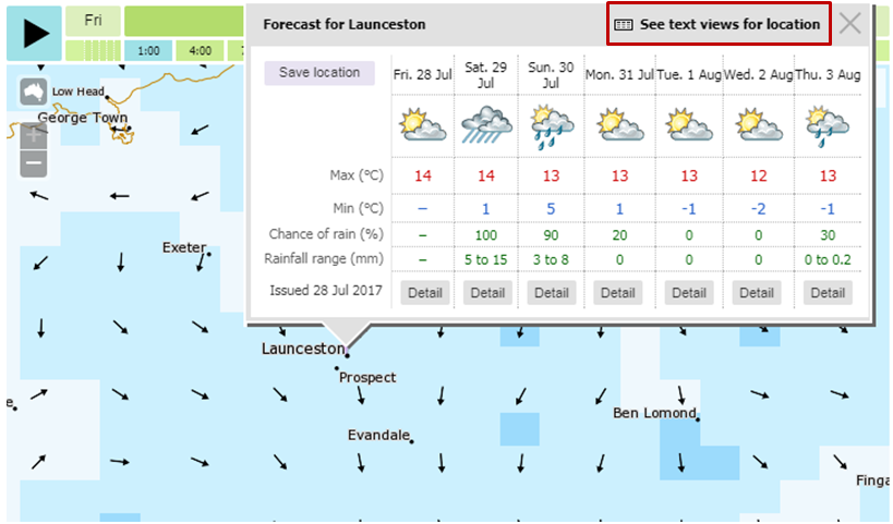 Image: How to get to a standard format forecast for your location