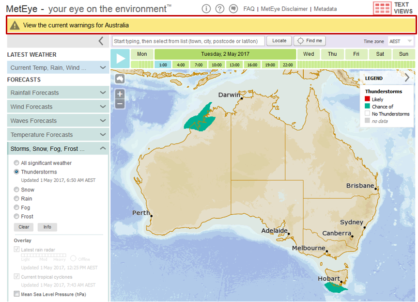 Image: Where to find weather warnings