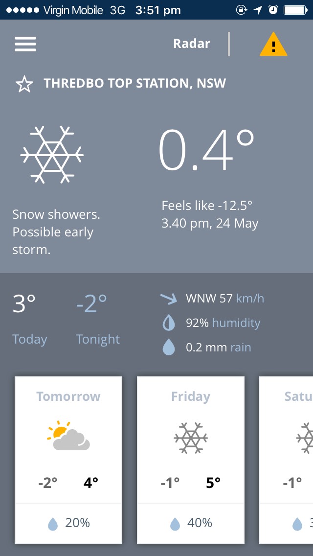 BOM Weather app screen shot