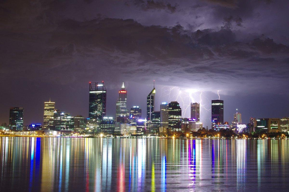 Image: Lightning over Perth. Credit: Andrew O'Connor, ABC News