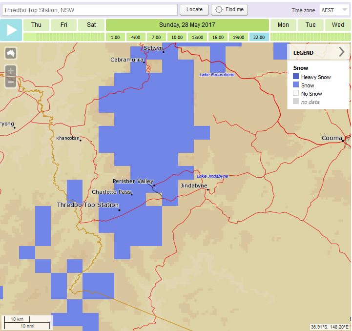 Image: MetEye snow forecast (28 May 2017)