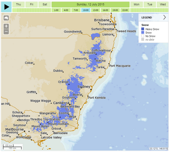 Image: MetEye snow forecast (12 July 2015)