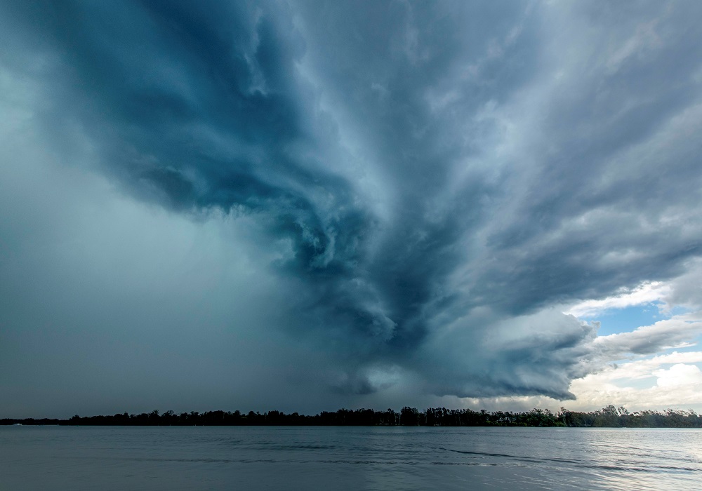 Menacing storm front over the sea