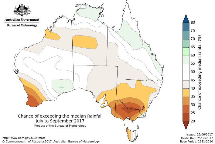 Image: The outlook for July to September suggests dry conditions will continue in southern Australia