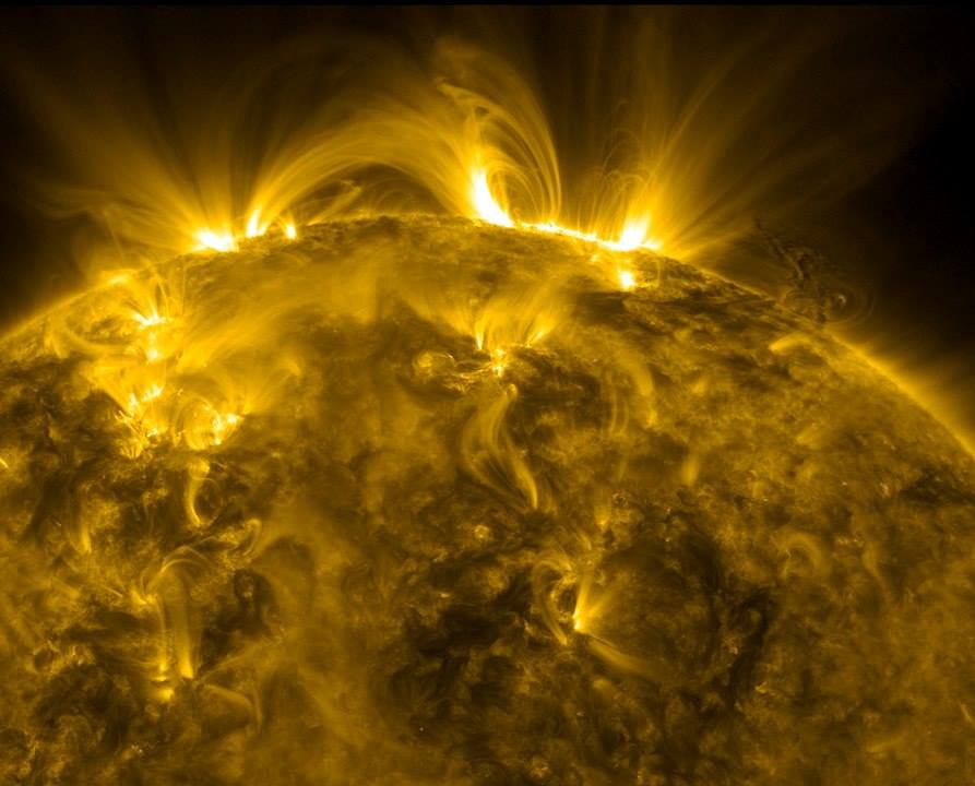 Looping tubes of plasma (or 'solar prominence') are constrained by the sun's magnetic fields, but can be ejected into space when these become unstable.