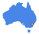 Map showing Australian Capital Territory on the middle right-hand side of Australia