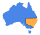 Map showing New South Wales on the right-hand side of Australia