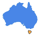 Map showing Tasmania at the bottom of Australia