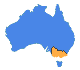 Map showing Victoria at the bottom-right of Australia