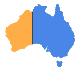 Map showing Western Australia on the left-hand side of Australia